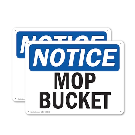 Signmission Mop Bucket, 10 in W x Rectangle, Plastic OS-2PACK-NS-P-710-L-14243